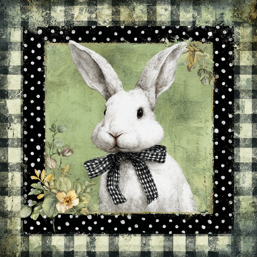 Polka Dot Patch Bunny Tissue Paper - Flippin Furniture
