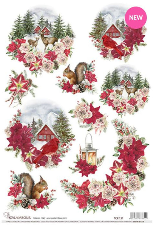 Christmas Winter Scenes Rice Paper (TCR 131) - Decoupage Queen