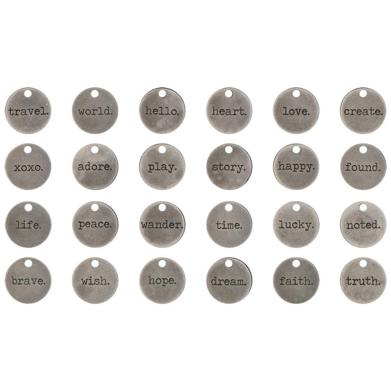 Metal Typed Tokens by Tim Holtz - NTS