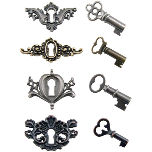Metal Locket Keys & Keyholes by Tim Holtz - NTS