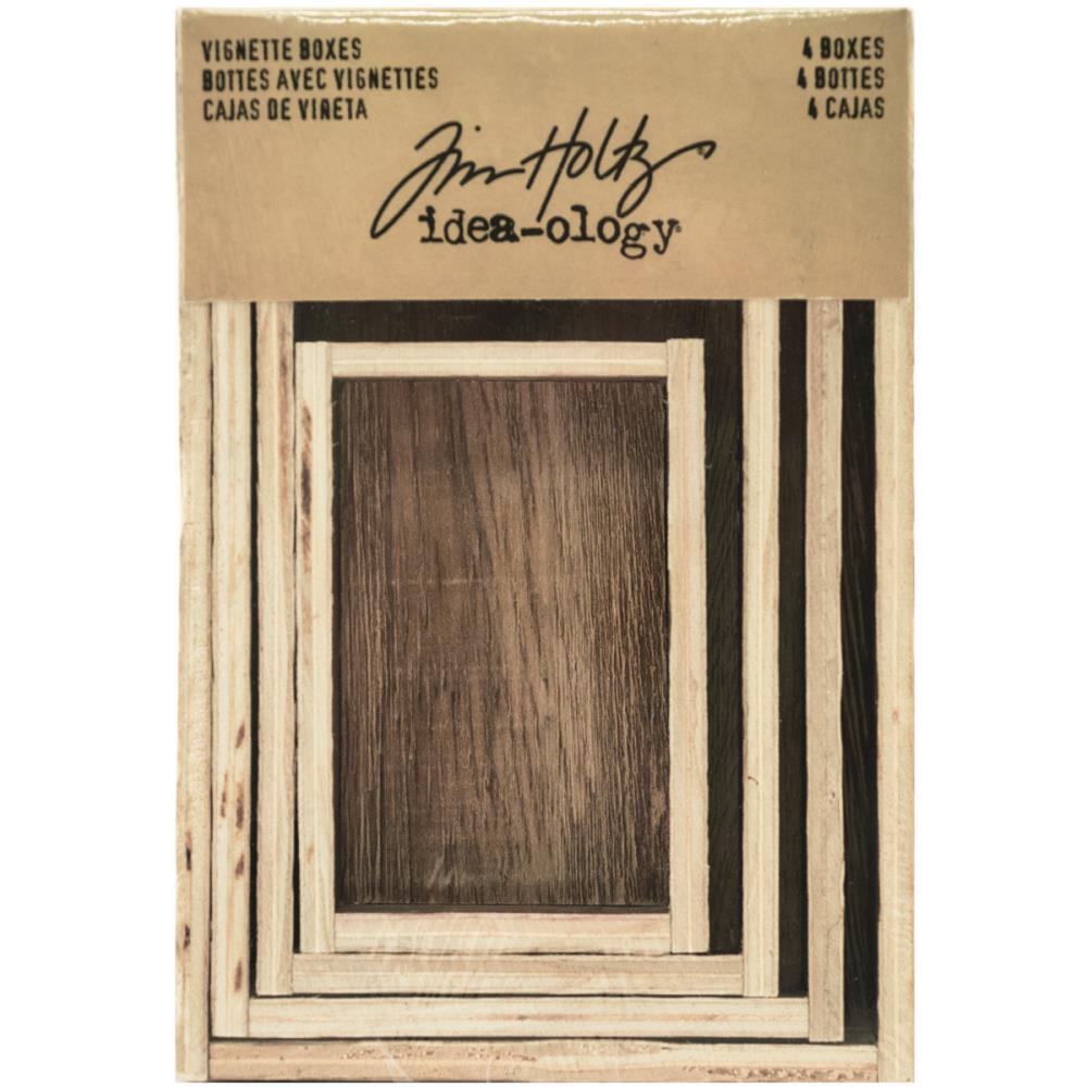 Wooden Vignette Boxes (4) by Tim Holtz - NTS