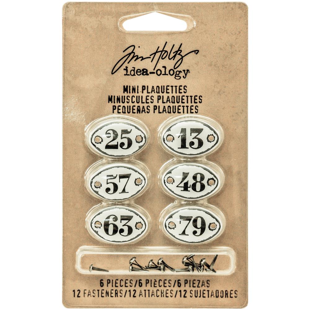 Metal Number Plaquettes with Brads by Tim Holtz - NTS