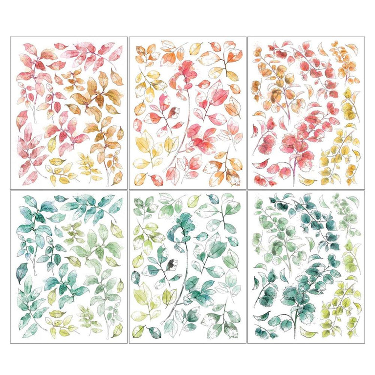 Botanical Sherbert Leaves Rub-Ons - NTS