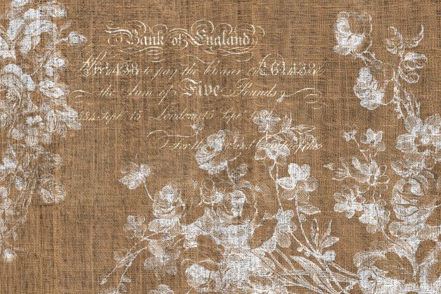 Floral Burlap (Landscape) - Roycycled Decoupage Paper