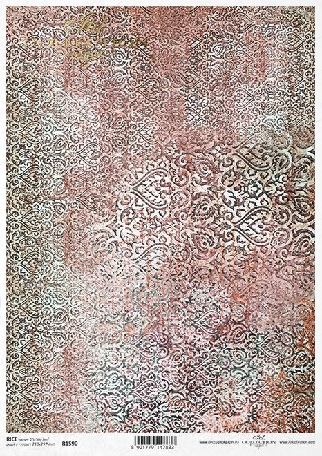 Rosy Texture Rice Paper (R1590) - Decoupage Queen