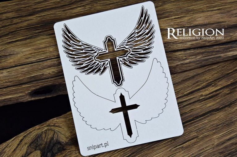 Chipboard Winged Cross 1 - SnipArt