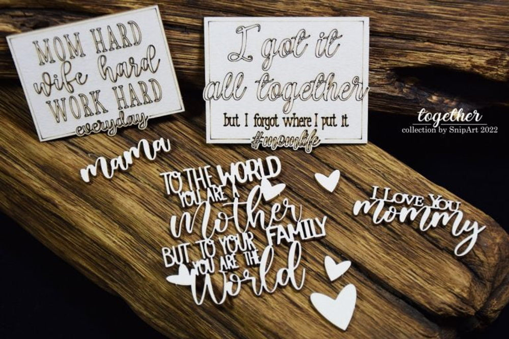 Chipboard Text, Mom Life - SnipArt