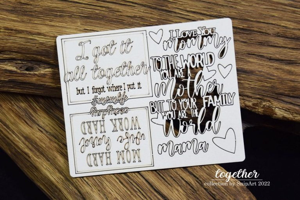 Chipboard Text, Mom Life - SnipArt