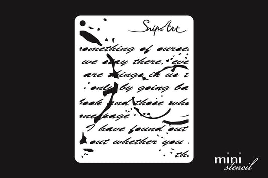 Script Mini Stencil - Decoupage Queen