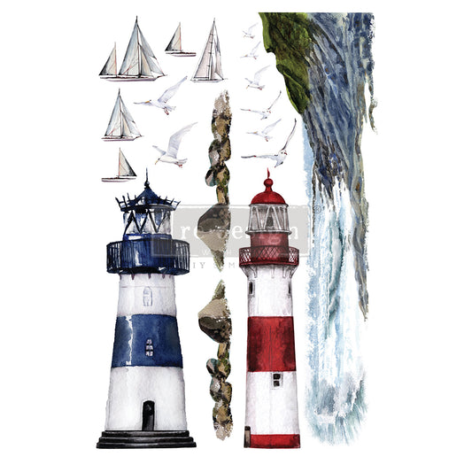 ReDesign Lighthouse 24"x35" Rub On Decor Transfer For Furniture 655350644789