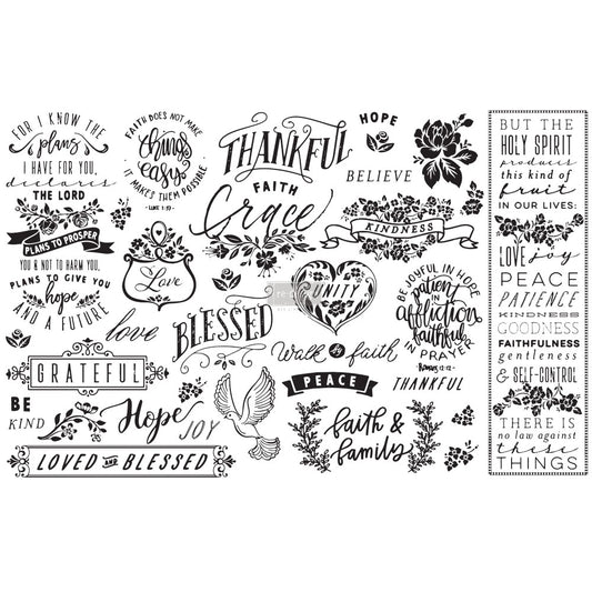 SF-White Thankful & Blessed - ReDesign Decoupage Tissue Paper