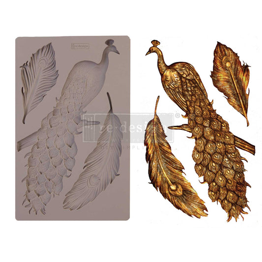 ReDesign Regal Peacock 5"x8" Crafting Resin Air Dry Clay Diy Projects Funiture 655350645564