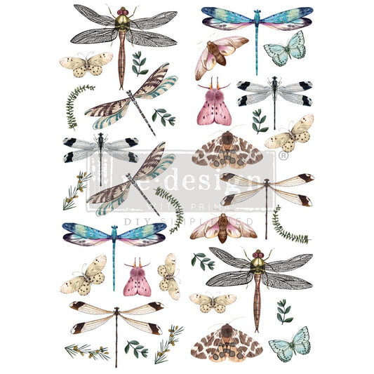 ReDesign Riverbed Dragonflies 24"x35" Rub On Decor Transfer For Furniture 655350645991
