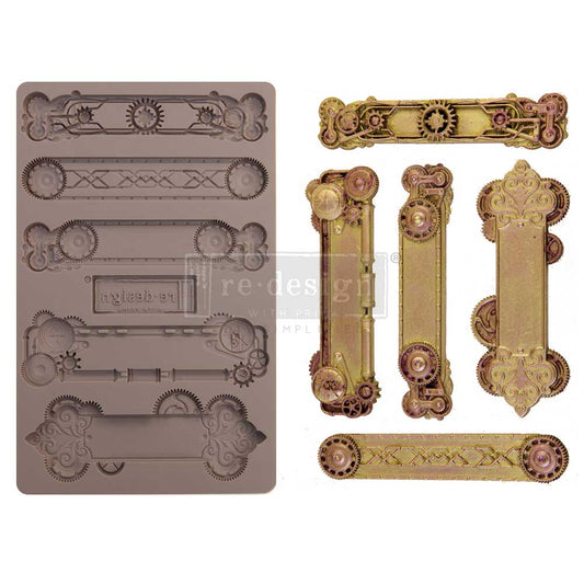 ReDesign Steampunk Plates 5"x8" Silicone Resin Molds Casting 655350652166