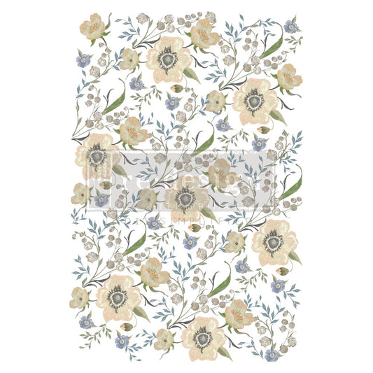 ReDesign Goldenrod Florals 24"x35" Rub On Decor Transfer For Furniture 655350652197