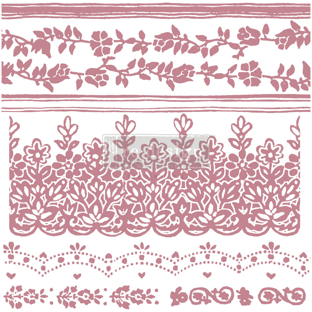 ReDesign Decor Stamp Floral Borders 12"x12" Photopolymer Stamp 655350652630
