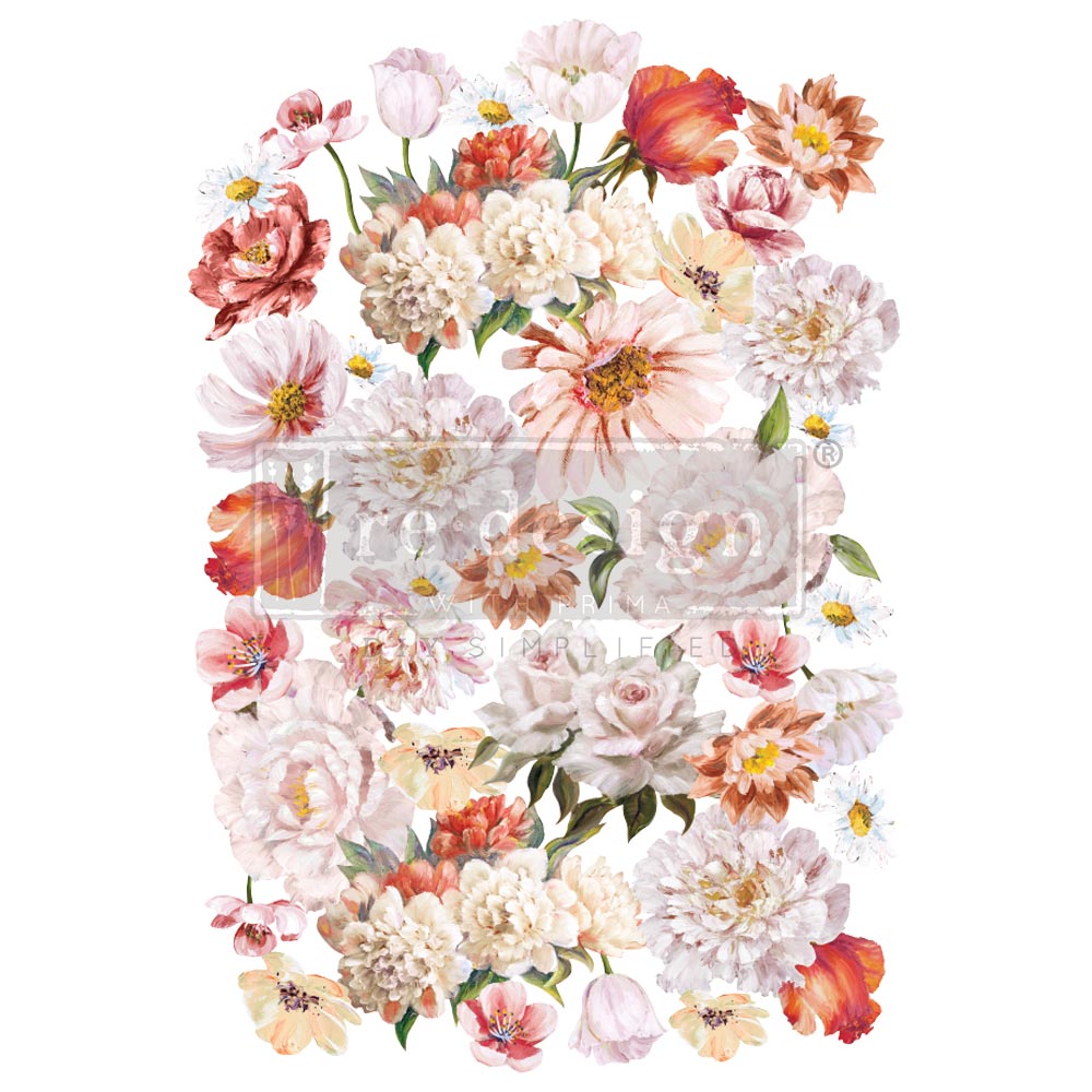 FS-Redesign With Prima Re-Design Decor transfers Pretty In Peach 24"x35" Rub On Decor Transfer For Furniture 655350653668