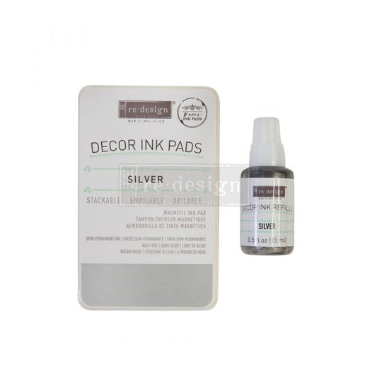 SF-Magnetic Decor Ink Pad + 10 ML Bottle - Silver - ReDesign