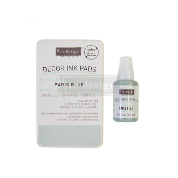 Magnetic Decor Ink Pad + 10 ML Bottle - Paris Blue - ReDesign
