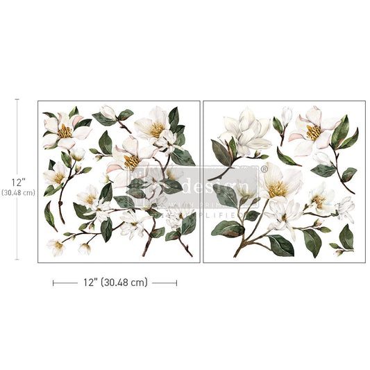 Magnolia Garden Maxi Transfer, 12"x12" - ReDesign Decor Transfer