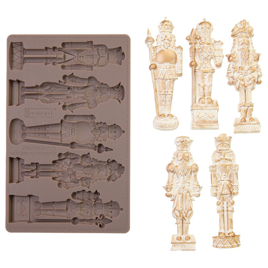 ReDesign Decor Moulds® - Wooden Nutcracker - 1 pc, 5"x8"x8mm silicone moulds/molds