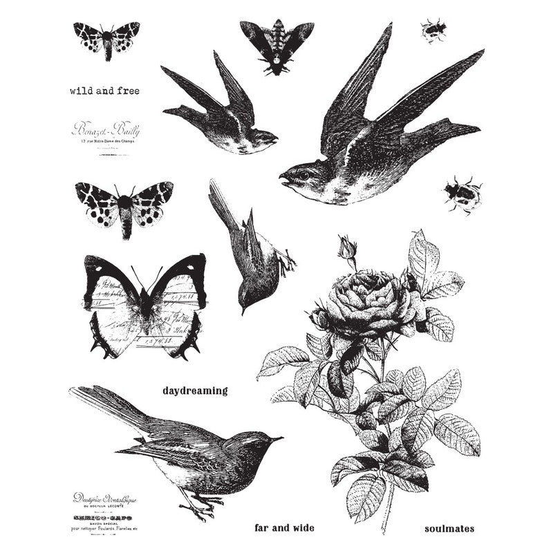6"x7.5" Cling Stamp Wild And Free 17 Pcs Stamp 655350967048