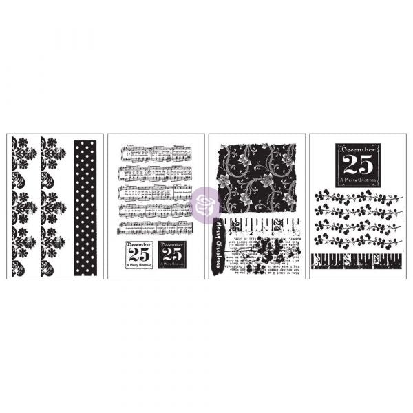 Merry Christmas Adhesive Rub-Ons - Prima