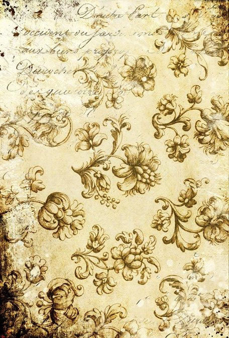 Distressed Grungy Floral - Roycycled Decoupage Paper