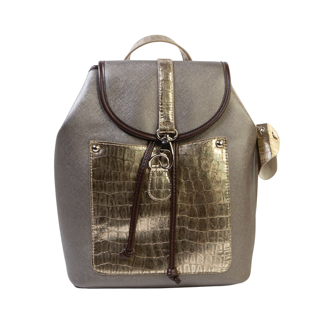 Redesign With Prima Hand Bag Shoulder Bag A603 PEWTER/GOLD 5.5" x 13" x 12" 655350652494