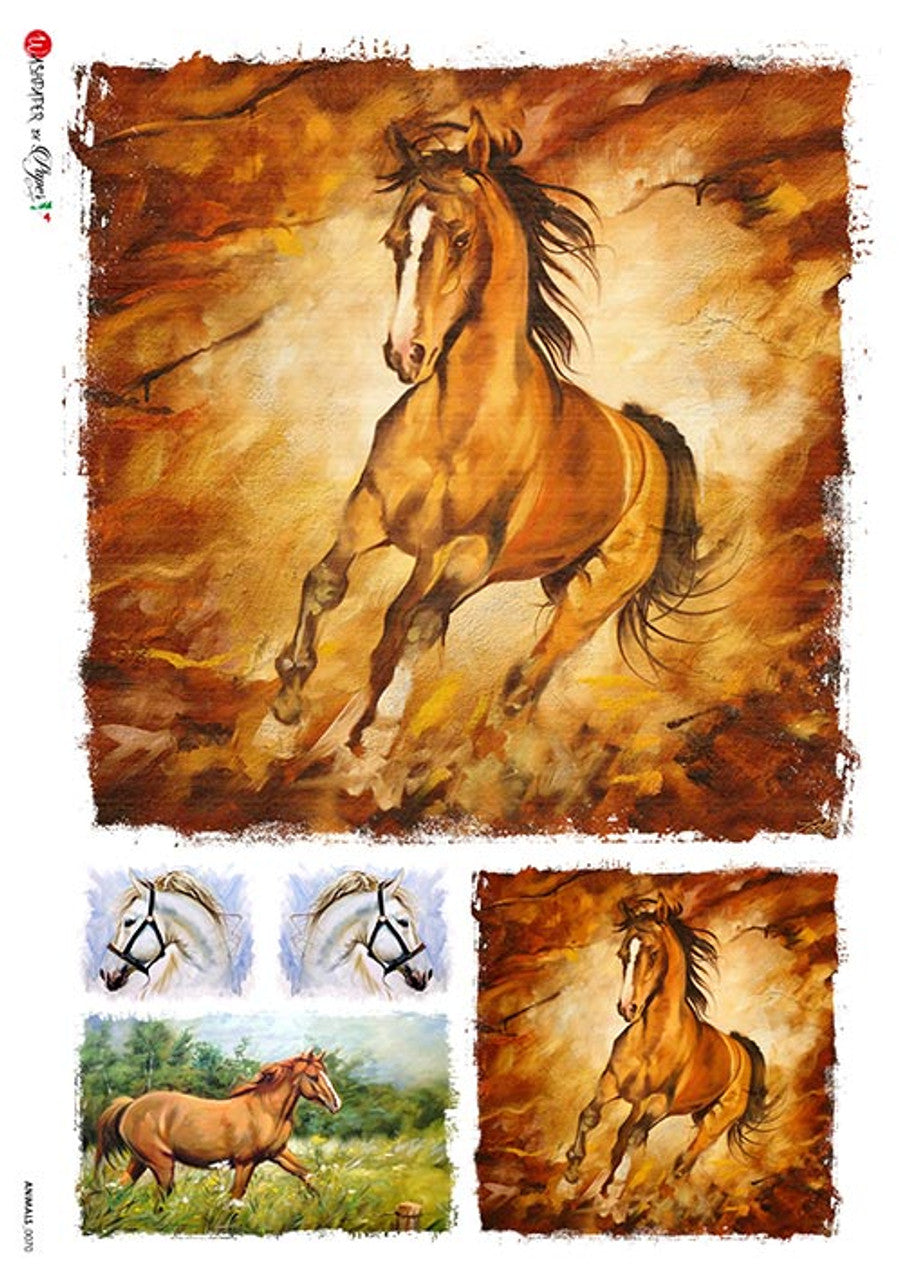 Animals 0070 (Horses) Rice Paper - Paper Designs