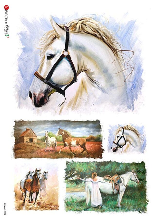 Animals 0072 (Horses) Rice Paper- Paper Designs