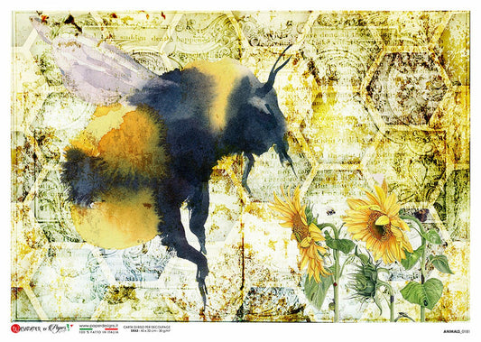 Animals 0181 (Bumblebee) Rice Paper- Paper Designs
