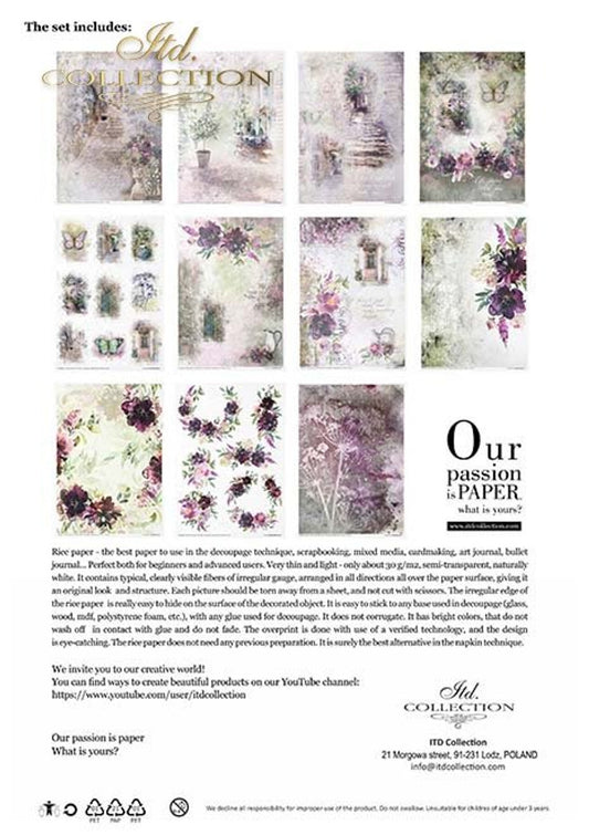 Garden of Dreams, Rice Paper Pack (11 Papers) - Decoupage Queen