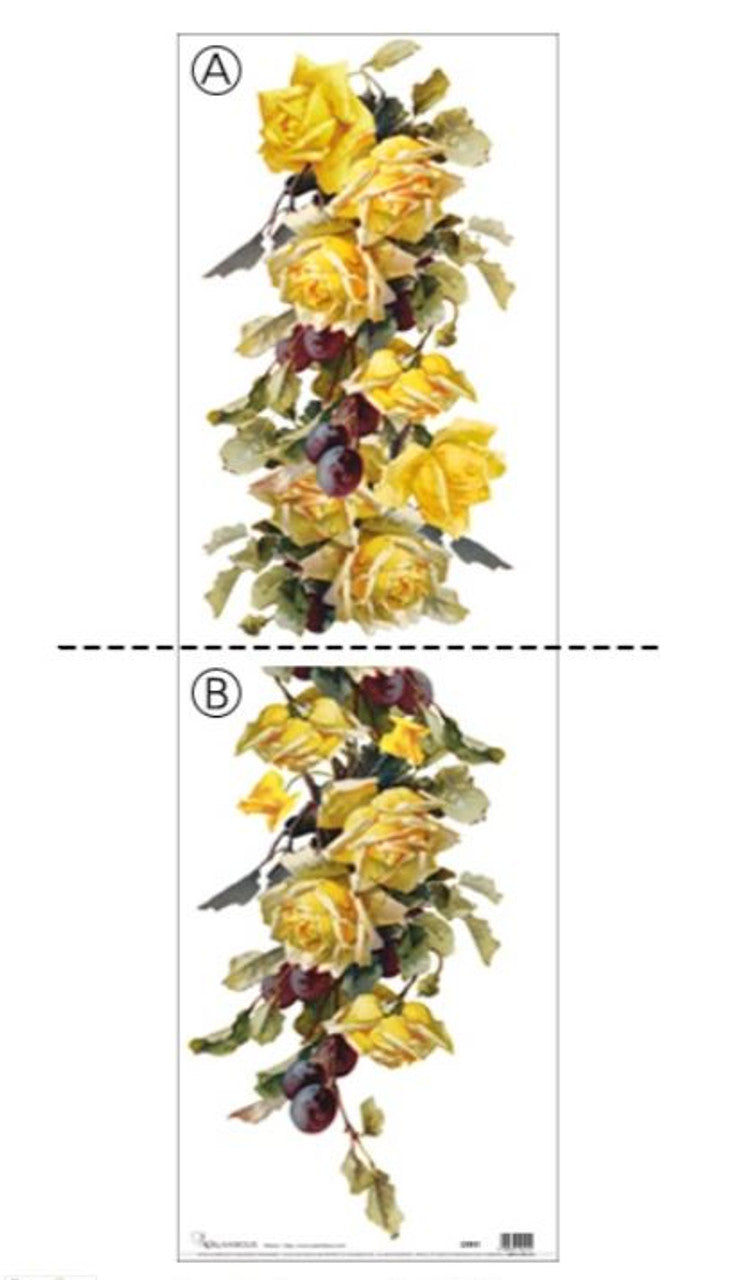 Yellow Roses Rice Paper (CKR 01, 2 Papers) - Decoupage Queen