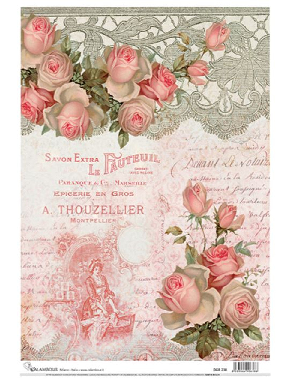 Pink Lace Elegance Rice Paper (DGR 238) - Decoupage Queen