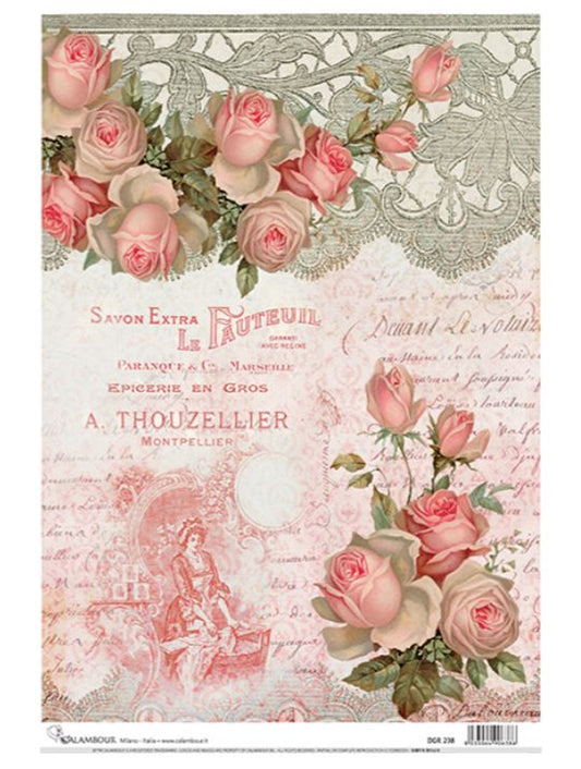 Pink Lace Elegance Rice Paper (DGR 238) - Decoupage Queen