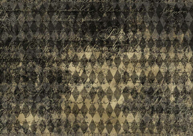 Black & Gold Harlequin Rice Paper- Decoupage Queen