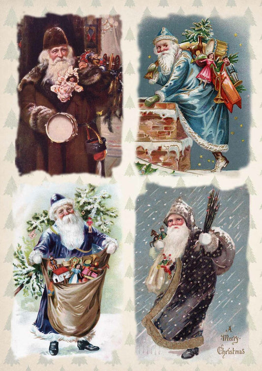 Old World Santas Rice Paper- Decoupage Queen