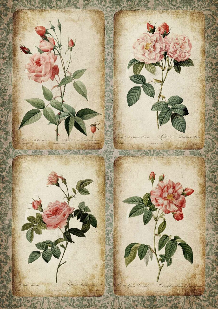 Rose Cards Rice Paper- Decoupage Queen