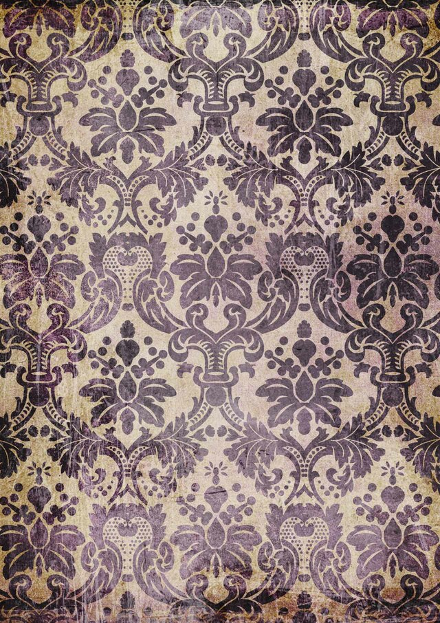 Lavender Damask Rice Paper - Decoupage Queen