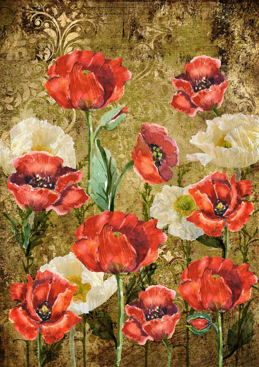 Poppies Rice Paper- Decoupage Queen