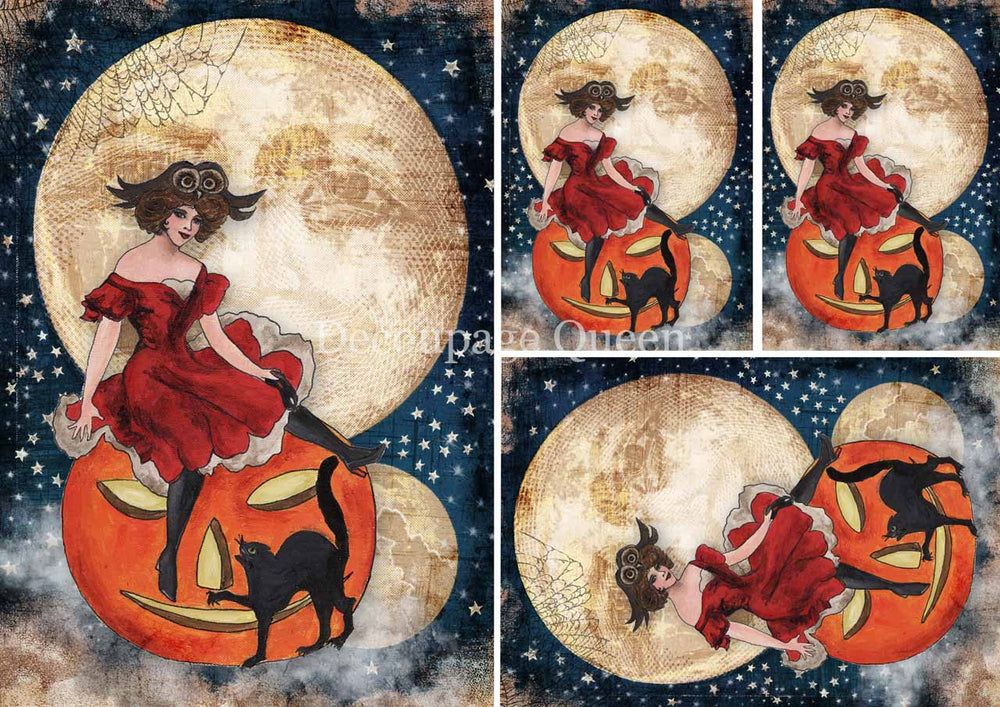 Vintage Witch Minis Rice Paper - Decoupage Queen