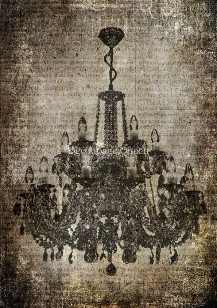 Crystal Chandelier Rice Paper - Decoupage Queen