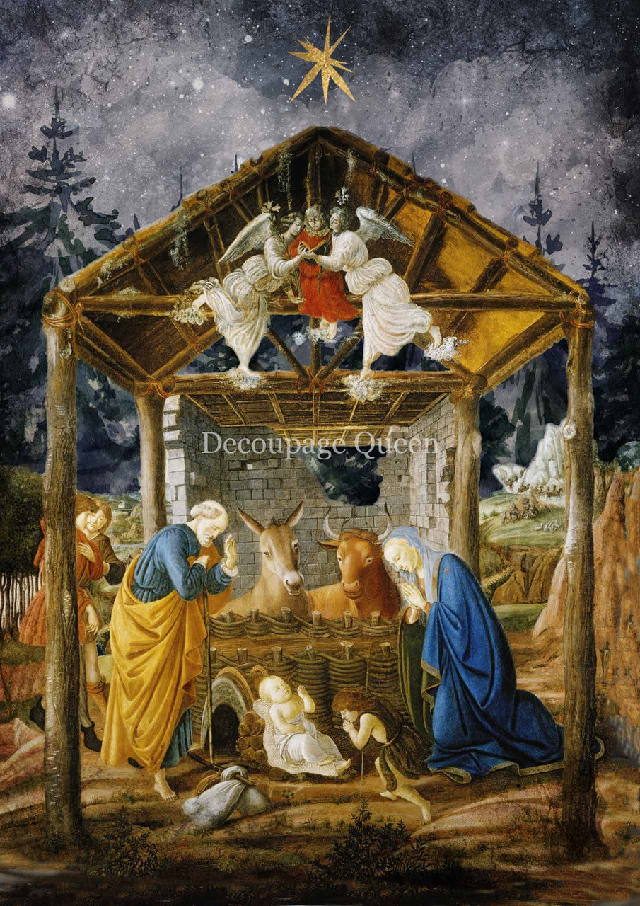 Botticelli's Nativity Rice Paper - Decoupage Queen