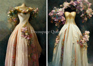 Spring Gowns Rice Paper- Decoupage Queen