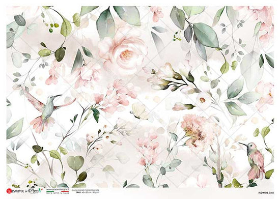Flowers 0388 Rice Paper - Paper Designs – Flippin Furniture Shop