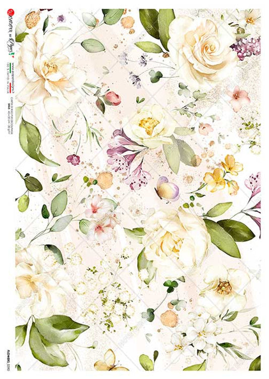 Flowers 0390 Rice Paper- Paper Designs/Decoupage Queen