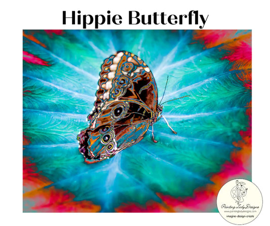 Hippie Butterfly Decoupage Paper - Painting Lady Designs