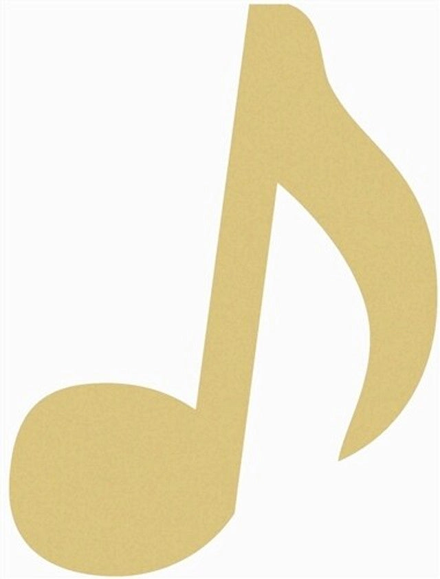 Musical Note Unfinished Cutout, Wooden Shape, Paintable MDF Craft