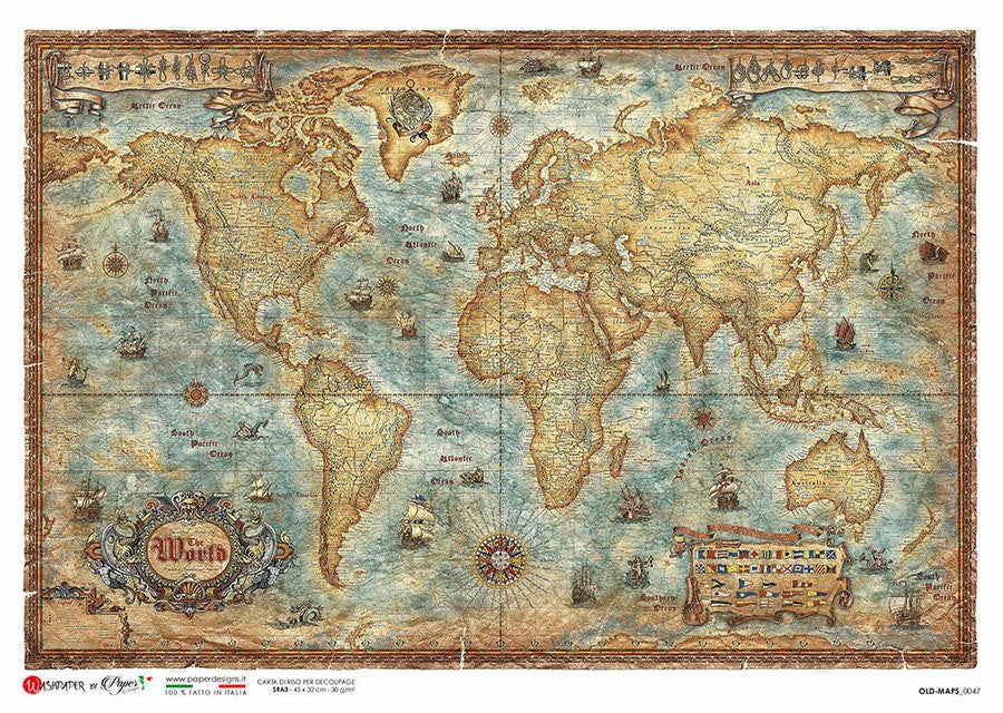 Old Maps 0047 Rice Paper - Paper Designs